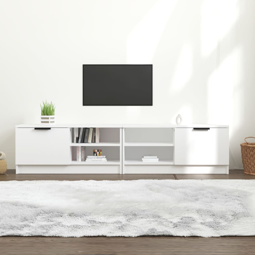 vidaXL Tv-meubel 80x35x36,5 cm bewerkt hout wit