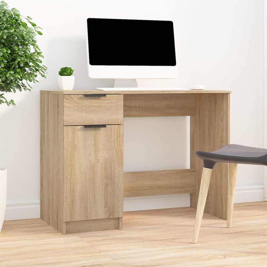vidaXL Bureau 100x50x75 cm bewerkt hout wit