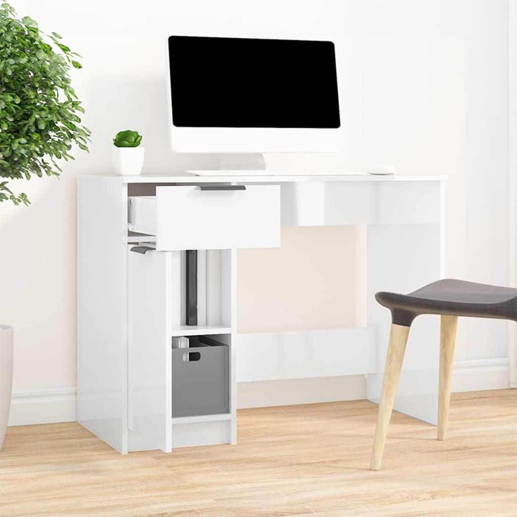 vidaXL Bureau 100x50x75 cm bewerkt hout wit