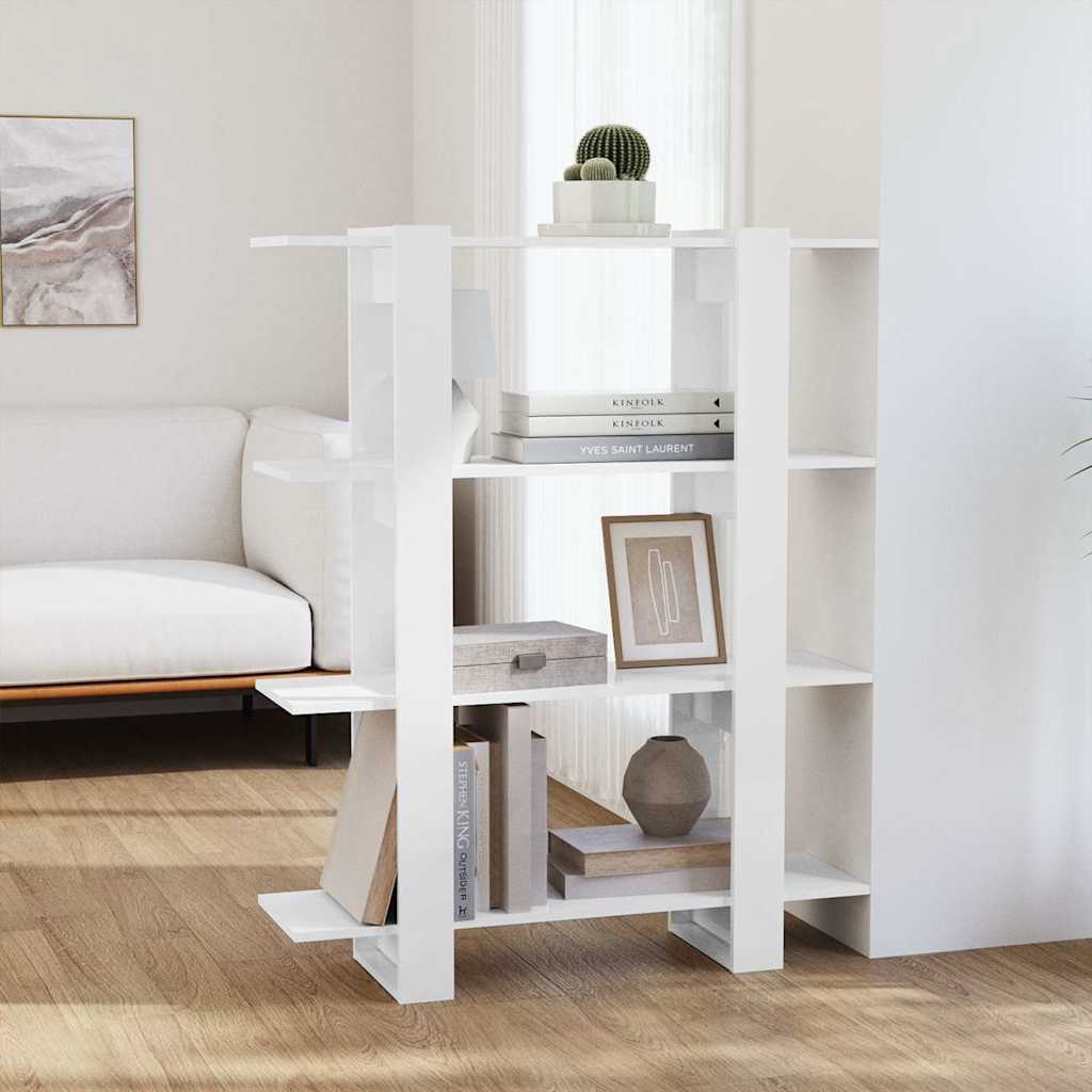 vidaXL Boekenkast/kamerscherm 100x30x123,5 cm wit