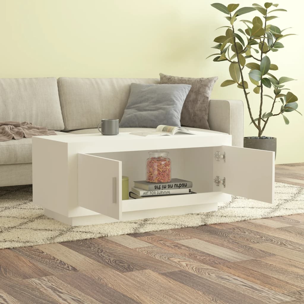 vidaXL Salontafel 102x50x45 cm bewerkt hout wit