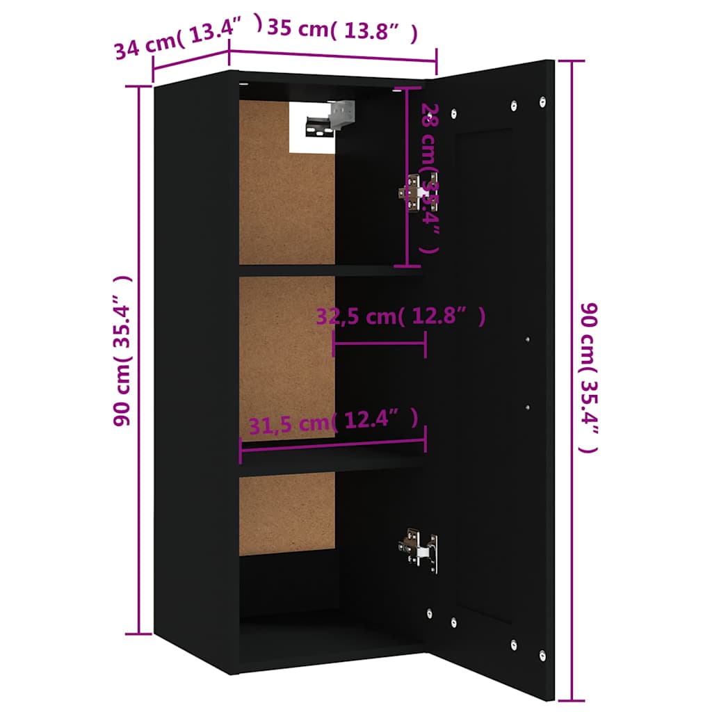 vidaXL Hangkast 35x34x90 cm bewerkt hout wit