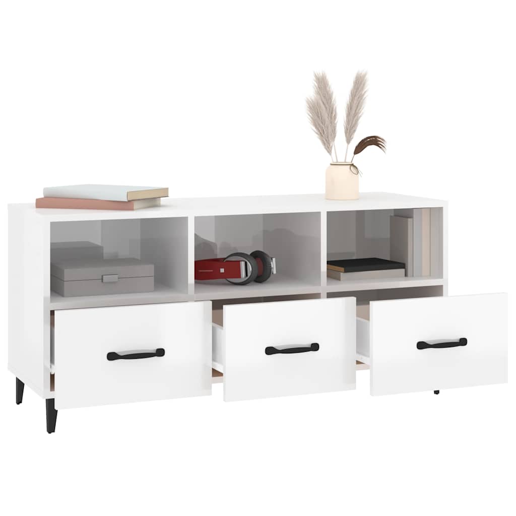 vidaXL Tv-meubel 102x35x50 cm bewerkt hout wit