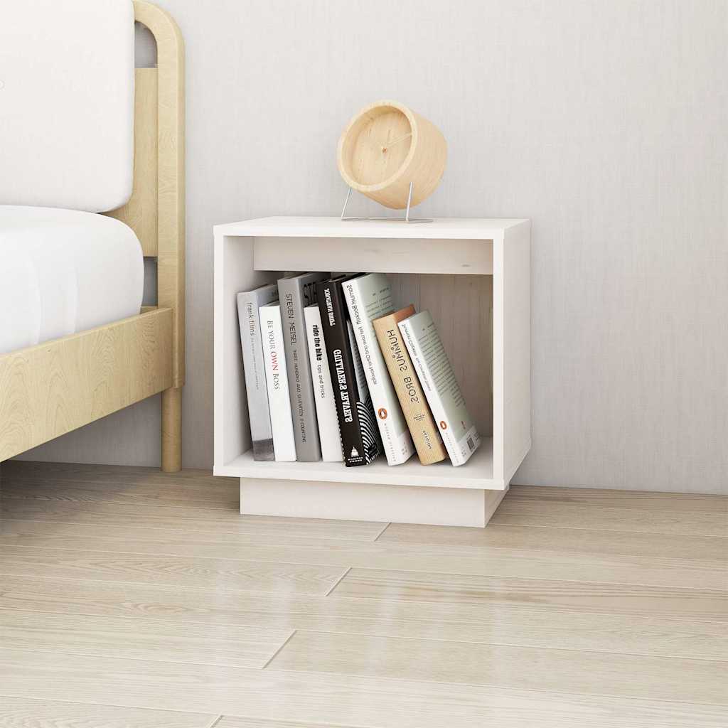 vidaXL Bedside tables 2 pcs 40x30x40 cm solid pine wood white