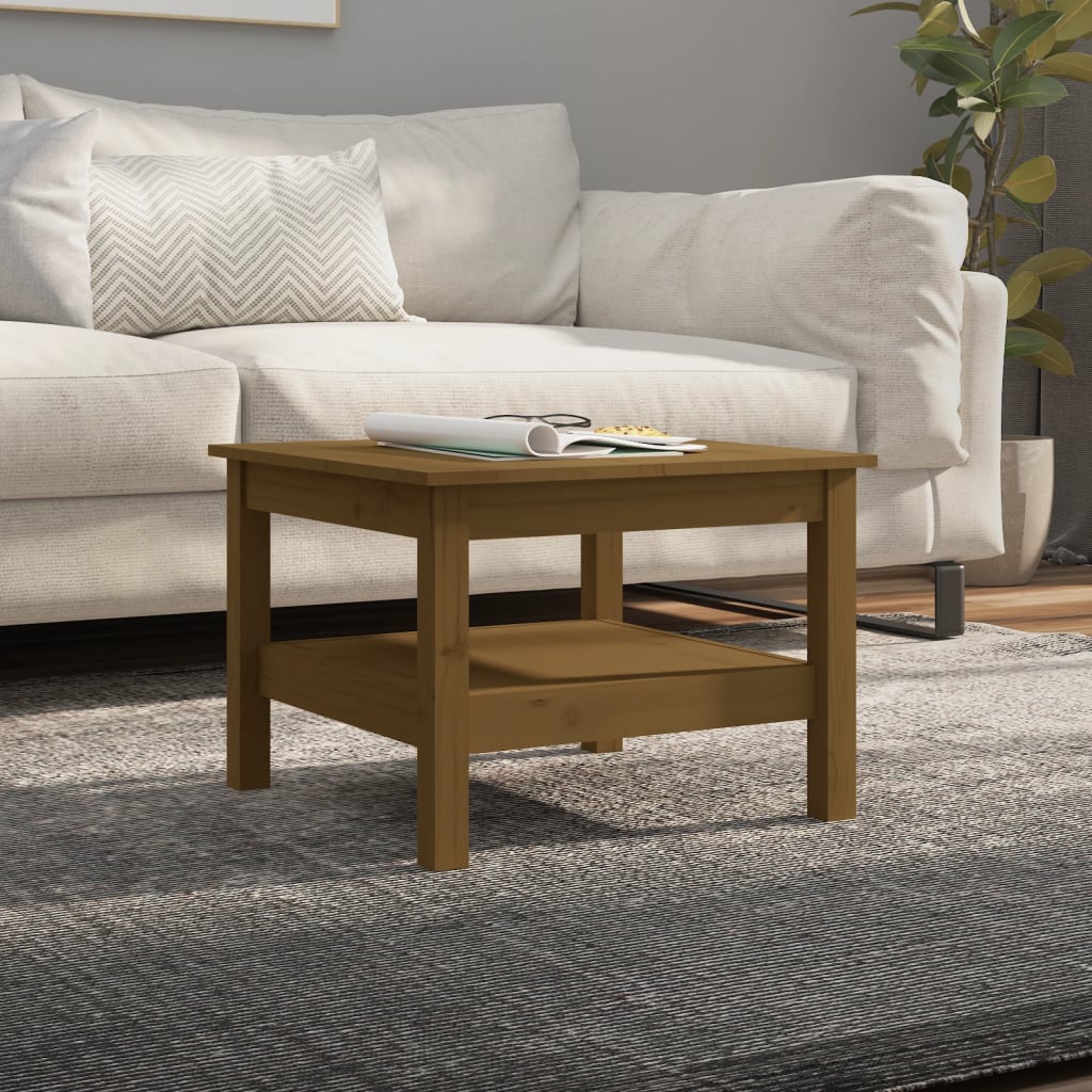 vidaXL Salontafel 35x35x40 cm massief grenenhout grijs