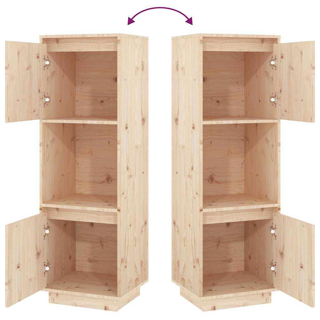 vidaXL Hoge kast 38x35x117 cm massief grenenhout
