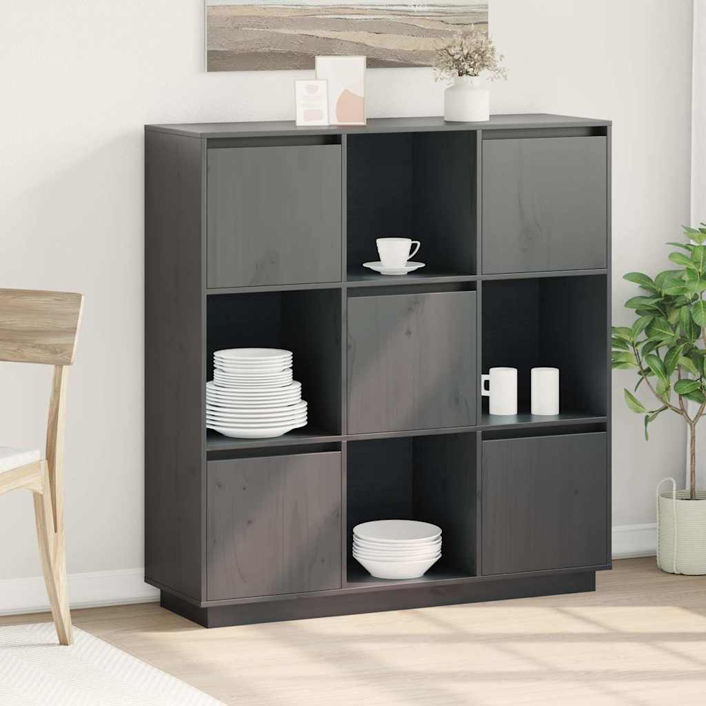 vidaXL Tall cabinet 110.5x35x117 cm solid pine wood