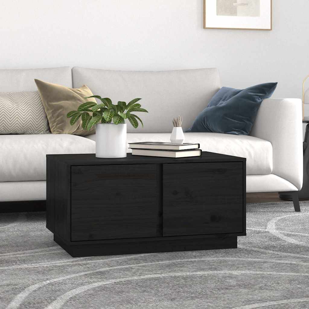 vidaXL Salontafel 80x50x40 cm massief grenenhout wit