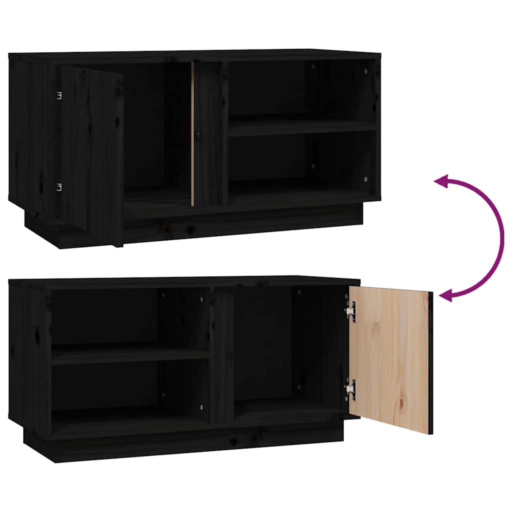 vidaXL Tv-meubel 80x35x40,5 cm massief grenenhout wit