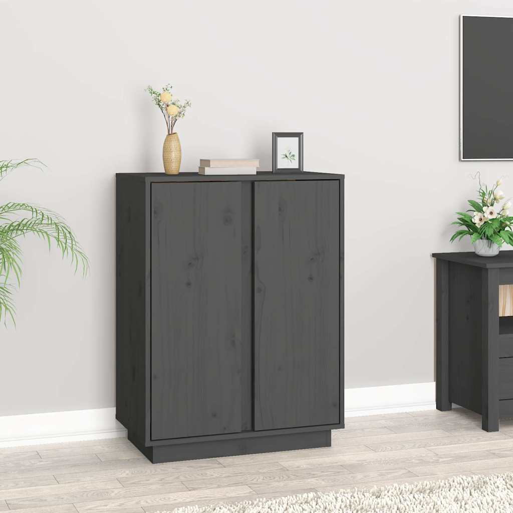 vidaXL Dressoir 60x35x80 cm massief grenenhout wit