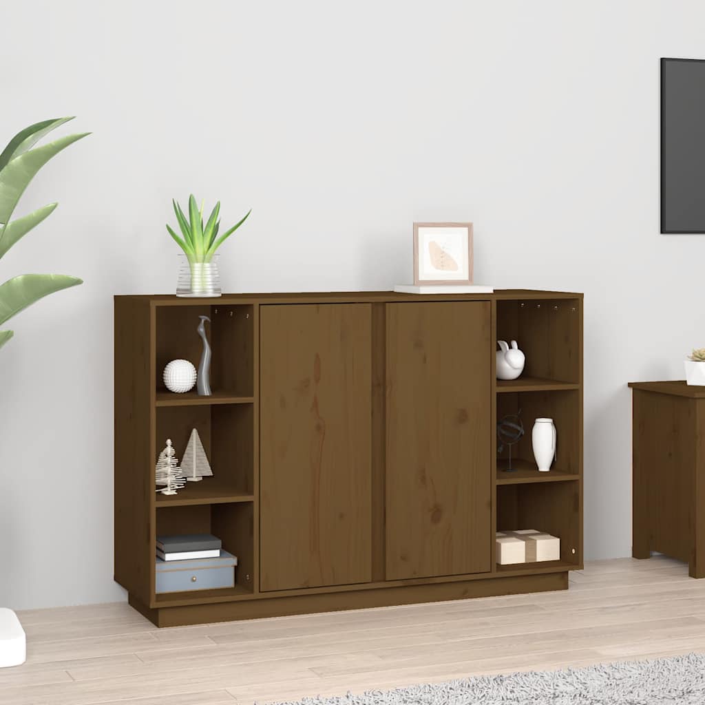 vidaXL Dressoir 120x35x80 cm massief grenenhout wit