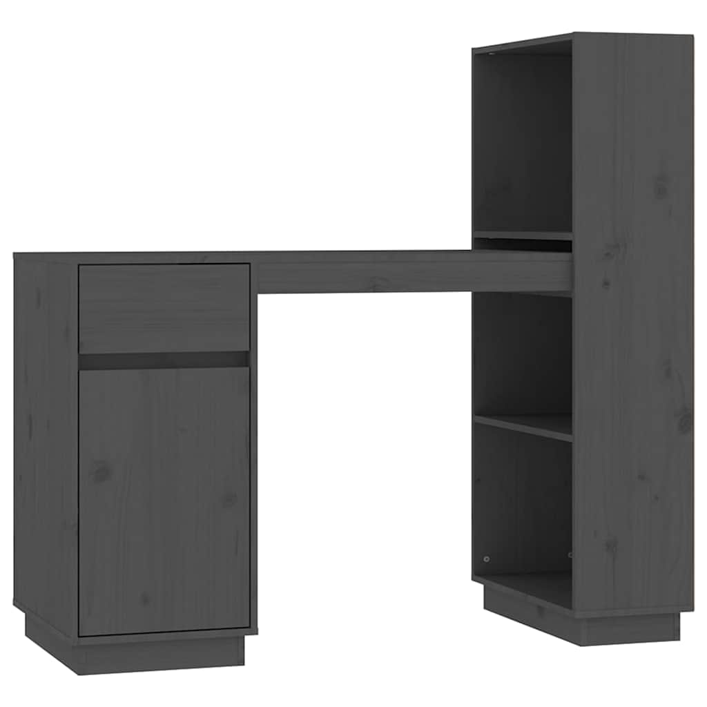 vidaXL Bureau 110x53x117 cm massief grenenhout grijs