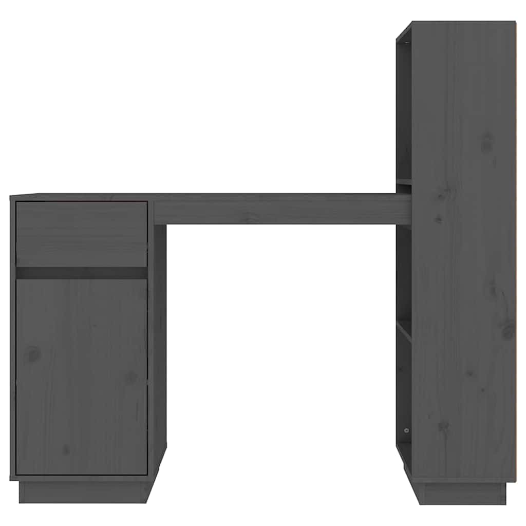vidaXL Bureau 110x53x117 cm massief grenenhout grijs