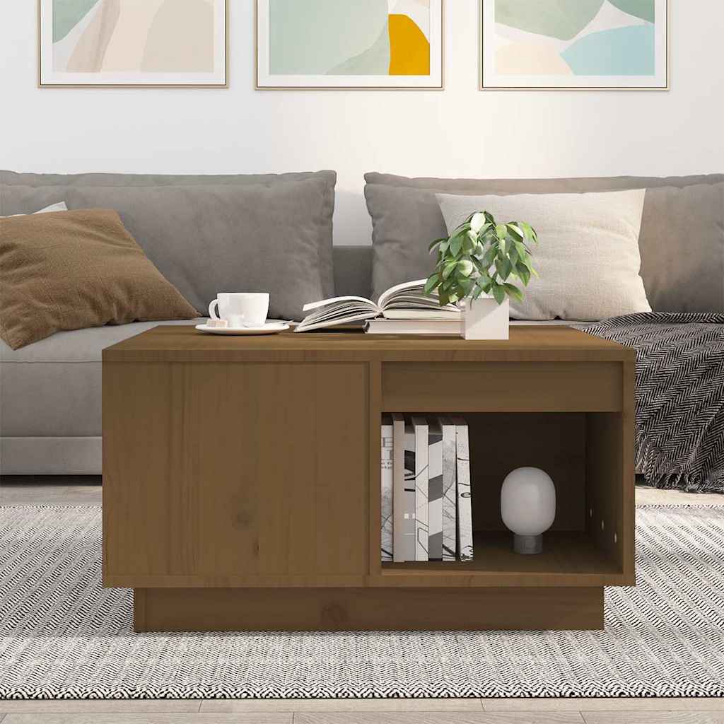 vidaXL Salontafel 100x101x40,5 cm massief grenenhout