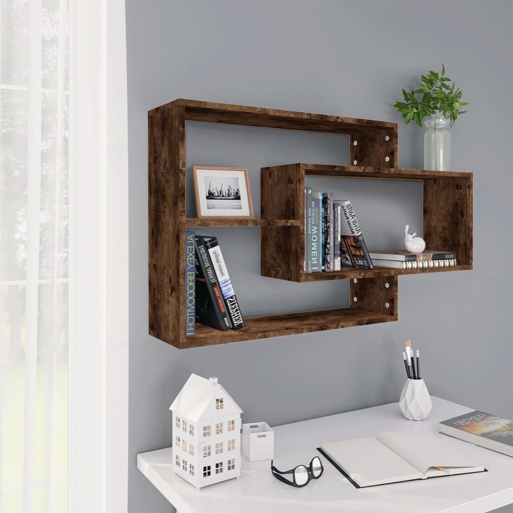 vidaXL Wandschappen 104x20x58,5 cm bewerkt hout wit