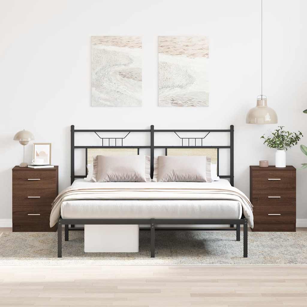 vidaXL Nachtkastje 38x35x56 cm bewerkt hout wit