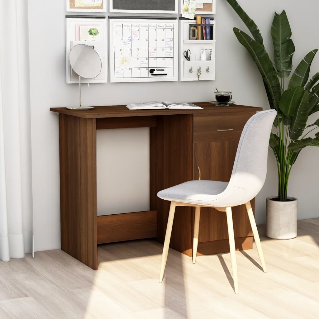 vidaXL Bureau 100x50x76 cm bewerkt hout wit