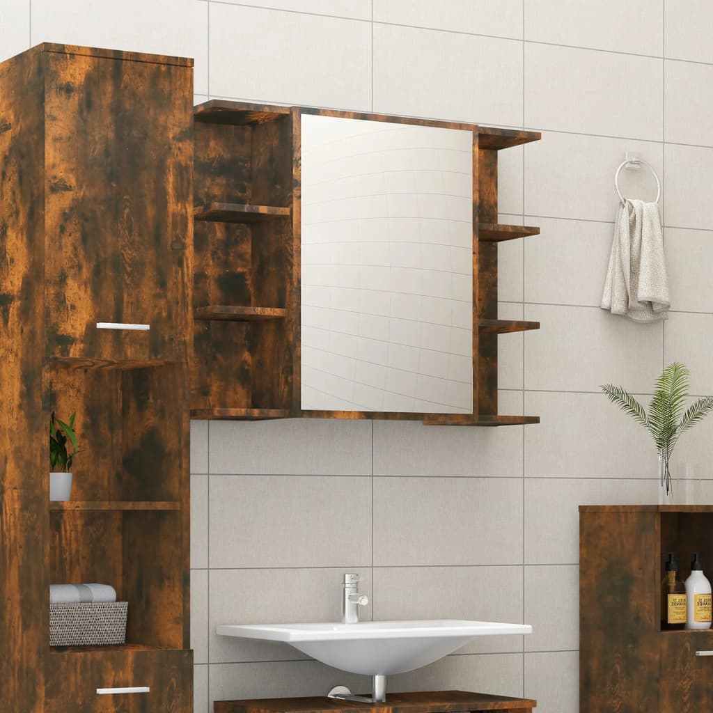 vidaXL Badkamerspiegelkast 80x20,5x64 cm bewerkt hout wit