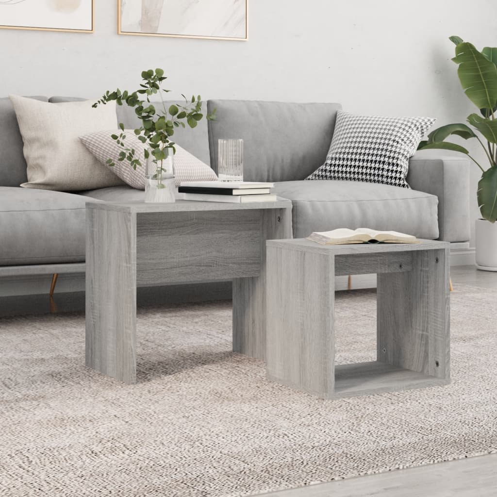 vidaXL Salontafelset 48x30x45 cm bewerkt hout wit