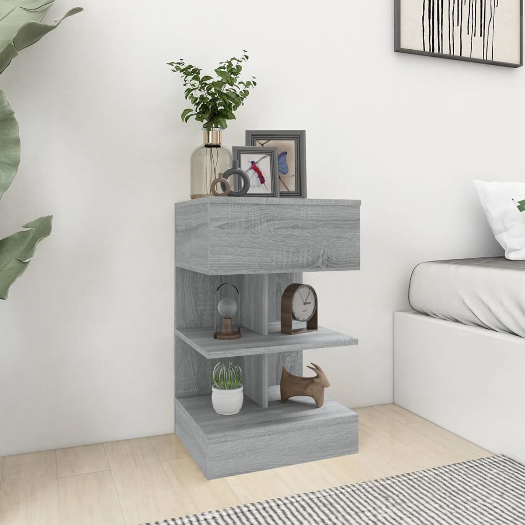 vidaXL Nachtkastje 40x35x65 cm bewerkt hout wit