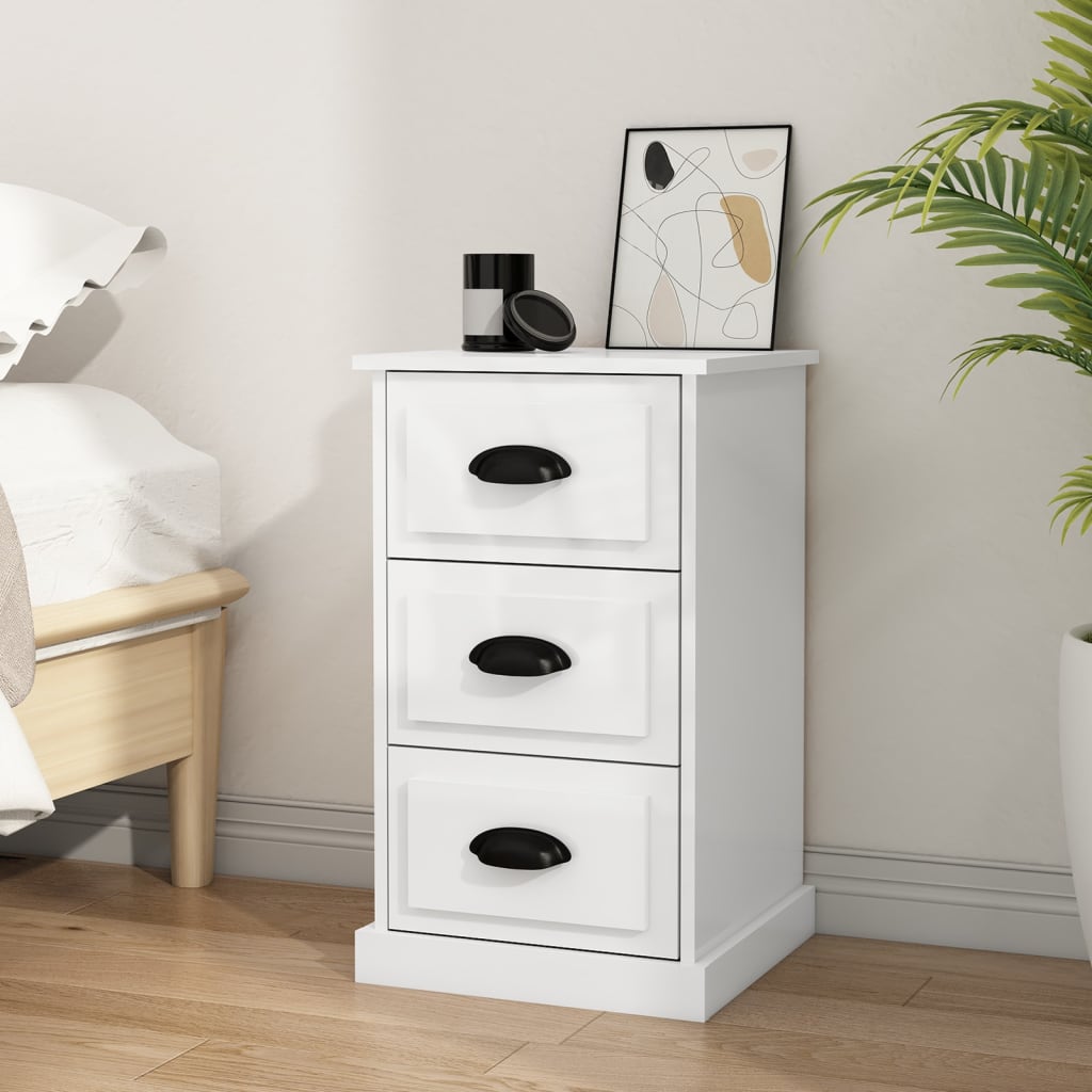 vidaXL Nightstand 39x39x67 cm engineered wood white