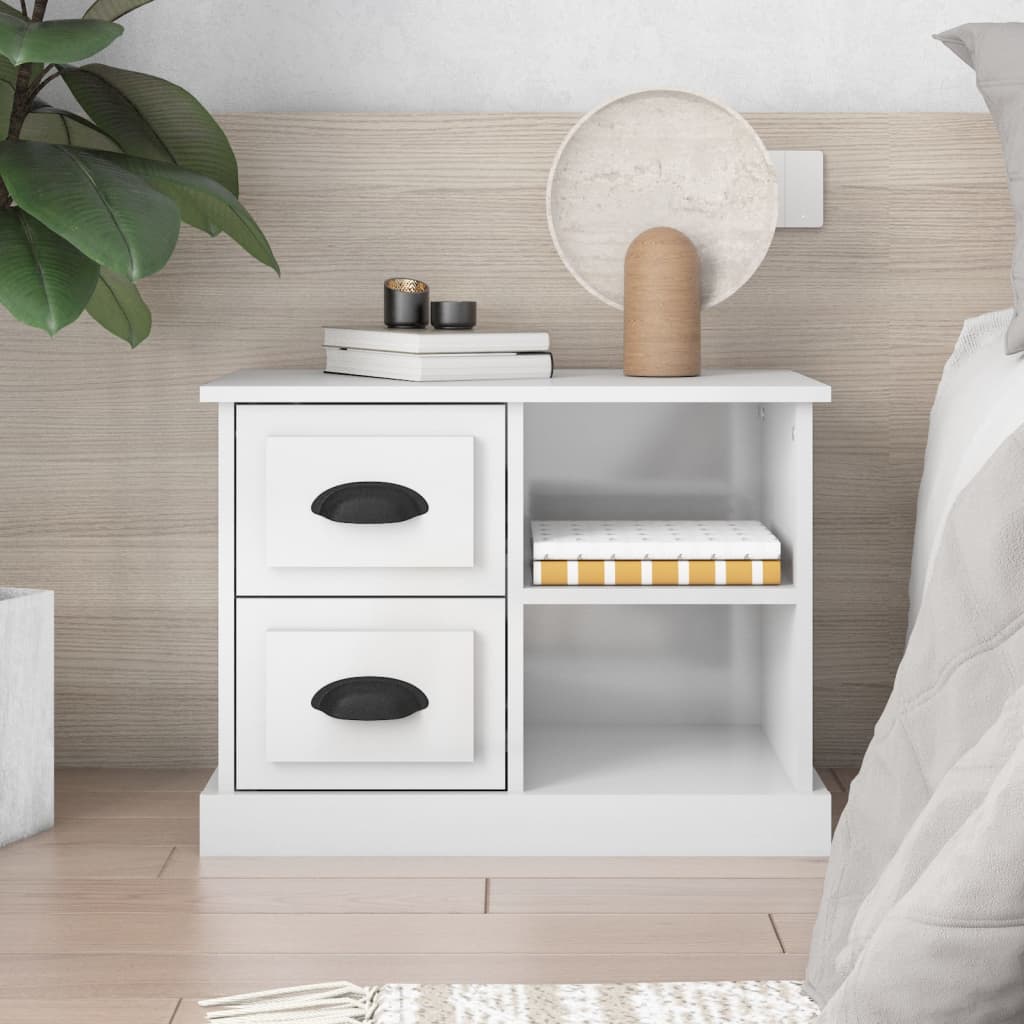 vidaXL Nightstand 60x35.5x45 cm white