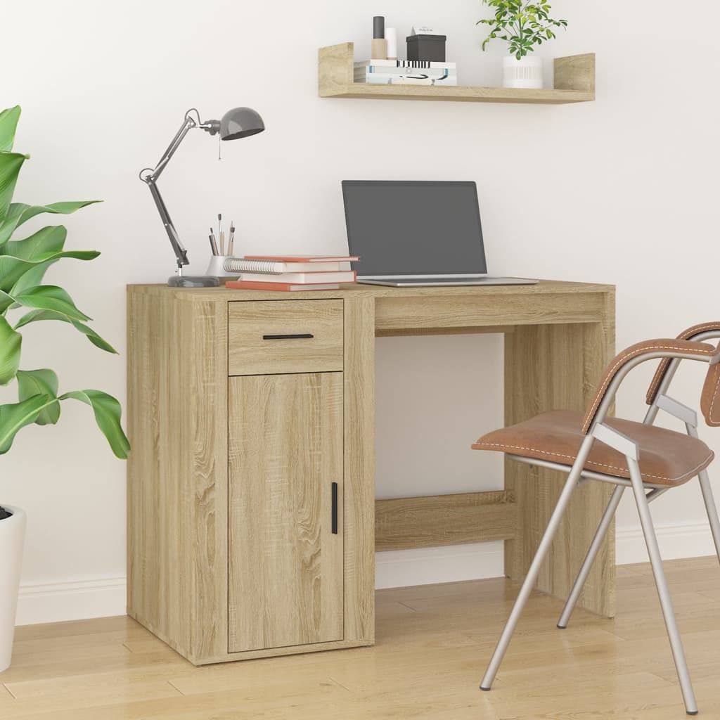 vidaXL Bureau 100x49x75 cm bewerkt hout wit
