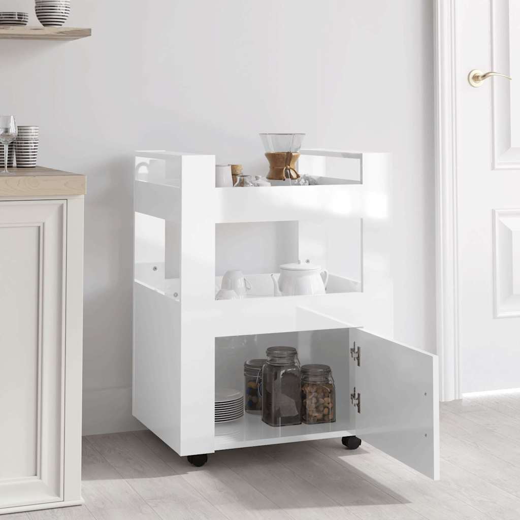 vidaXL Keukentrolley 60x45x80 cm bewerkt hout wit