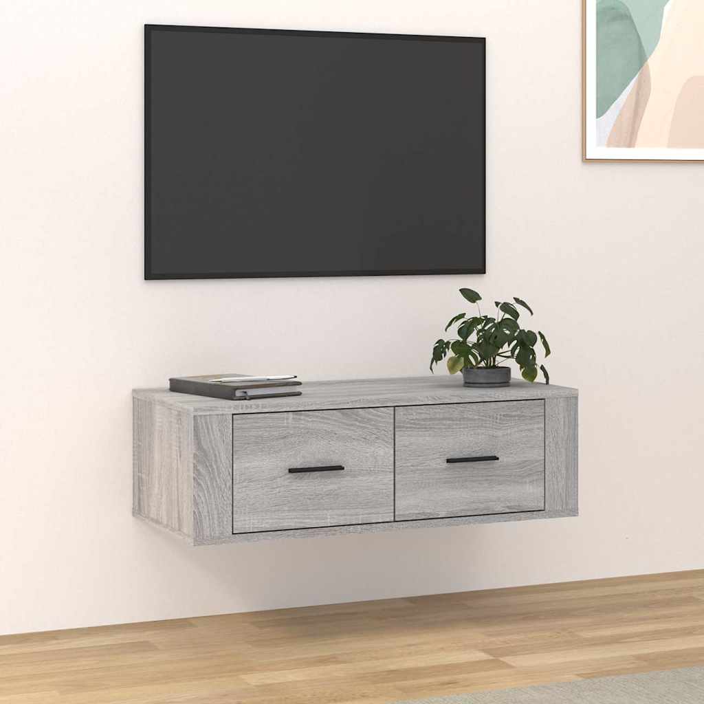 vidaXL Tv-hangmeubel 80x36x25 cm bewerkt hout wit