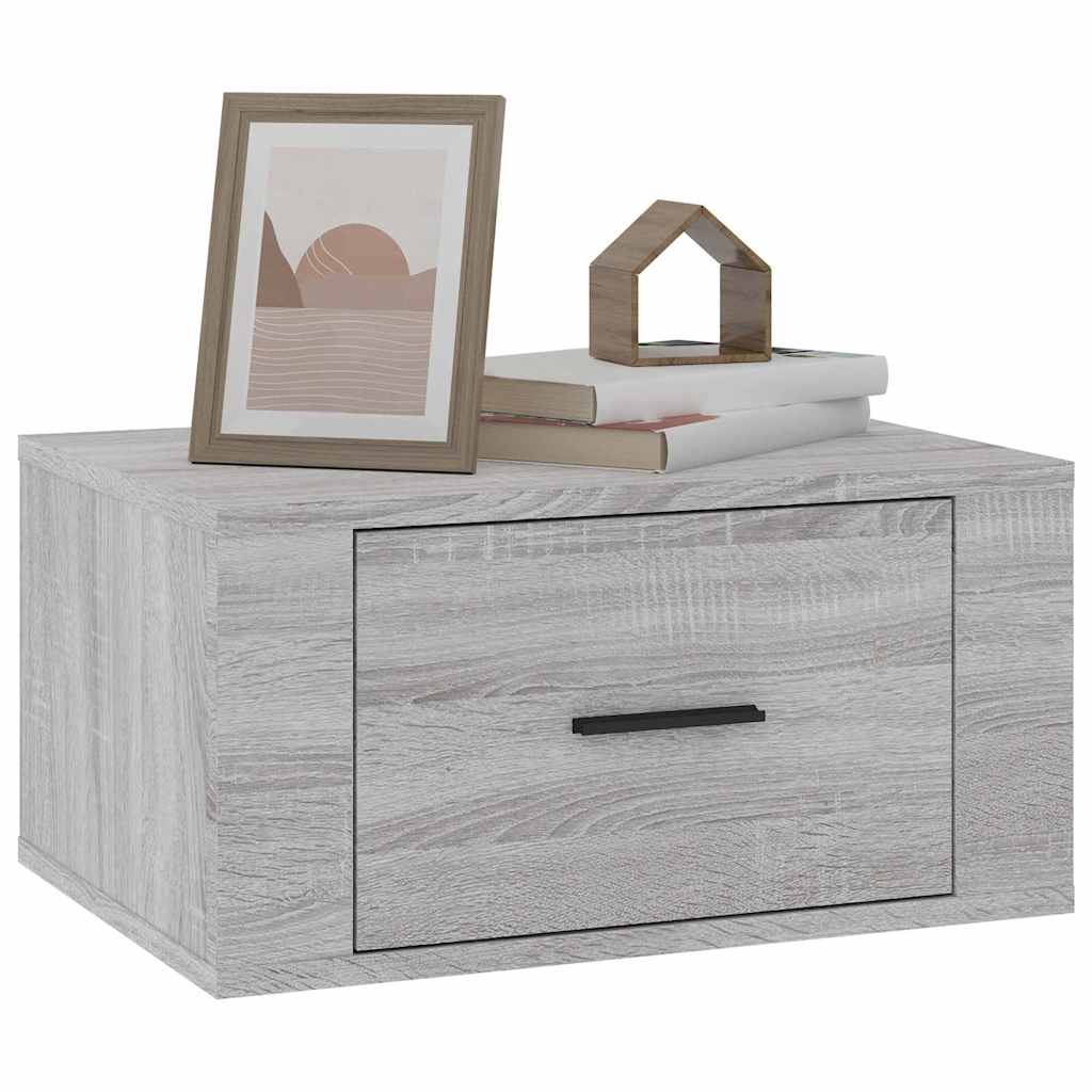 vidaXL Nachtkastje wandgemonteerd 50x36x25 cm wit