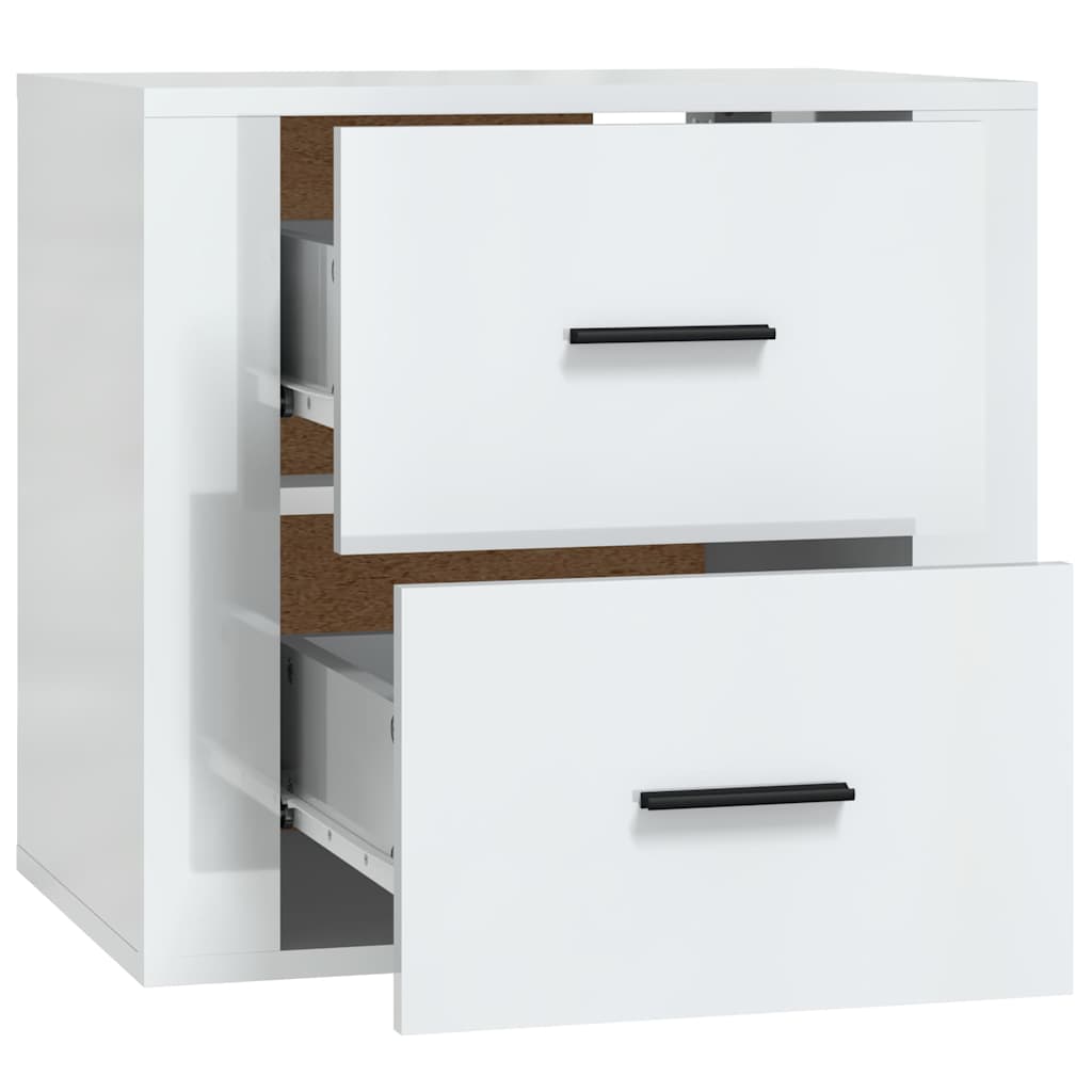 vidaXL Nachtkastje wandgemonteerd 50x36x47 cm wit
