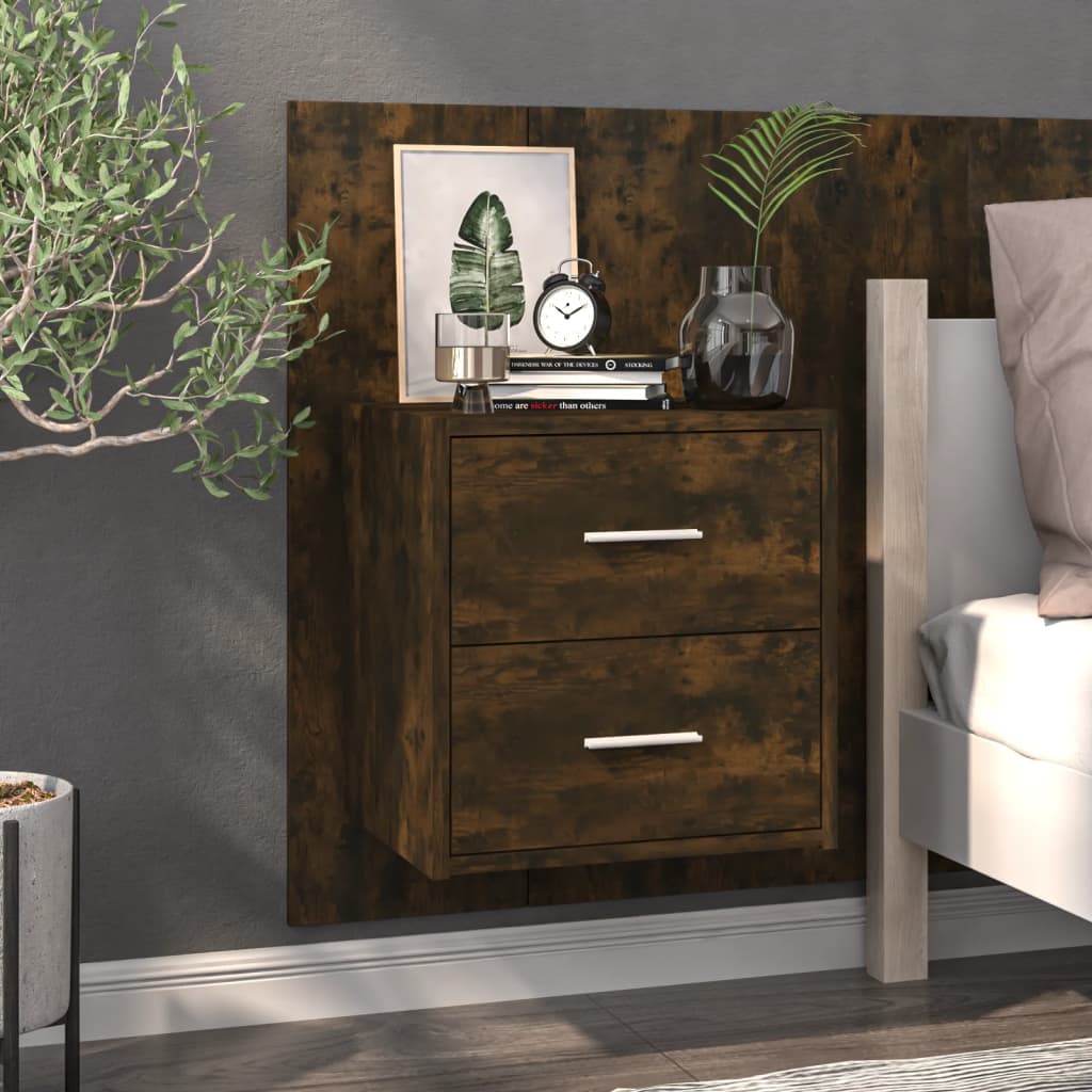 vidaXL Wall-Mounted Nightstand White
