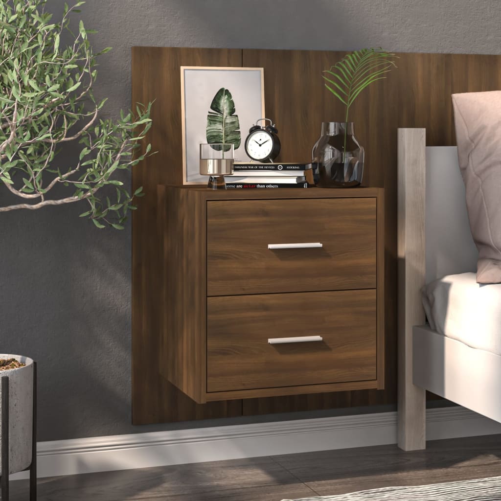 vidaXL Wall-Mounted Nightstand White
