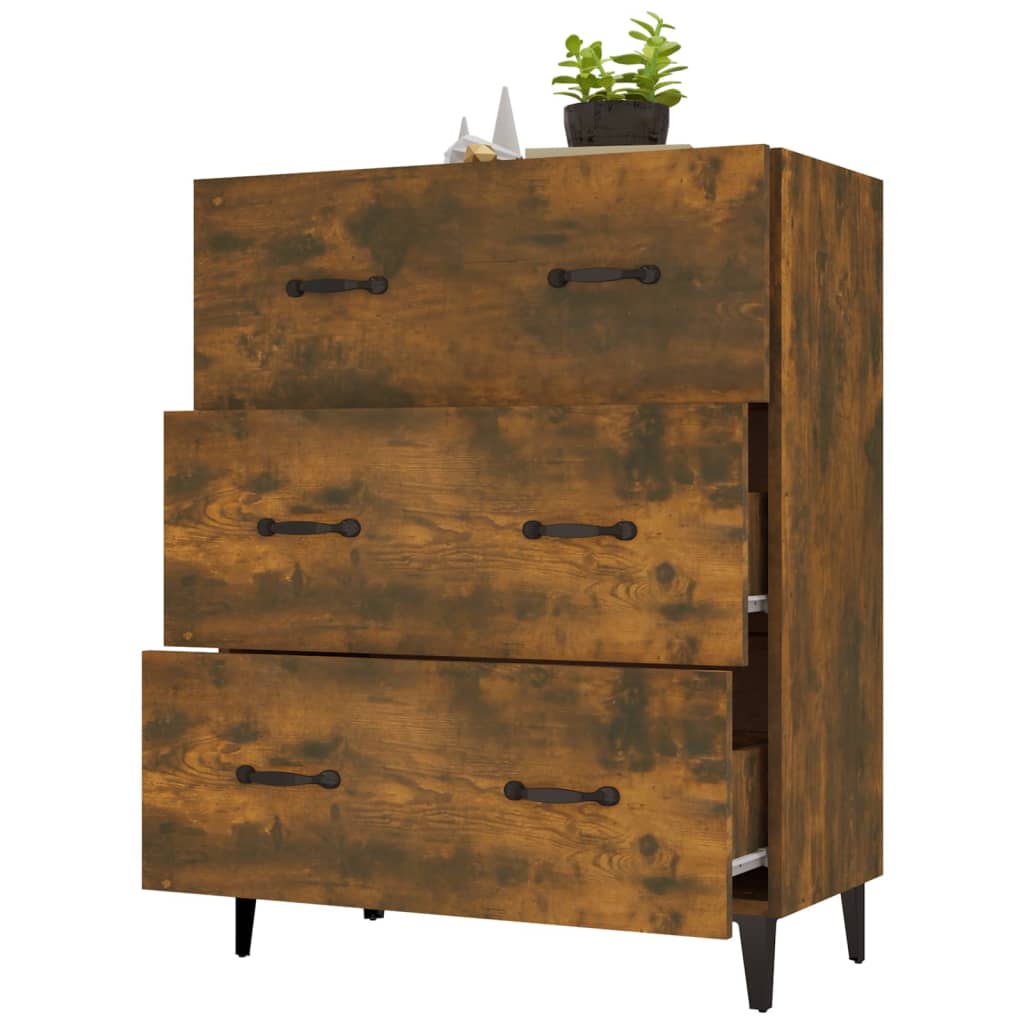 vidaXL Dressoir 69,5x34x90 cm bewerkt hout wit