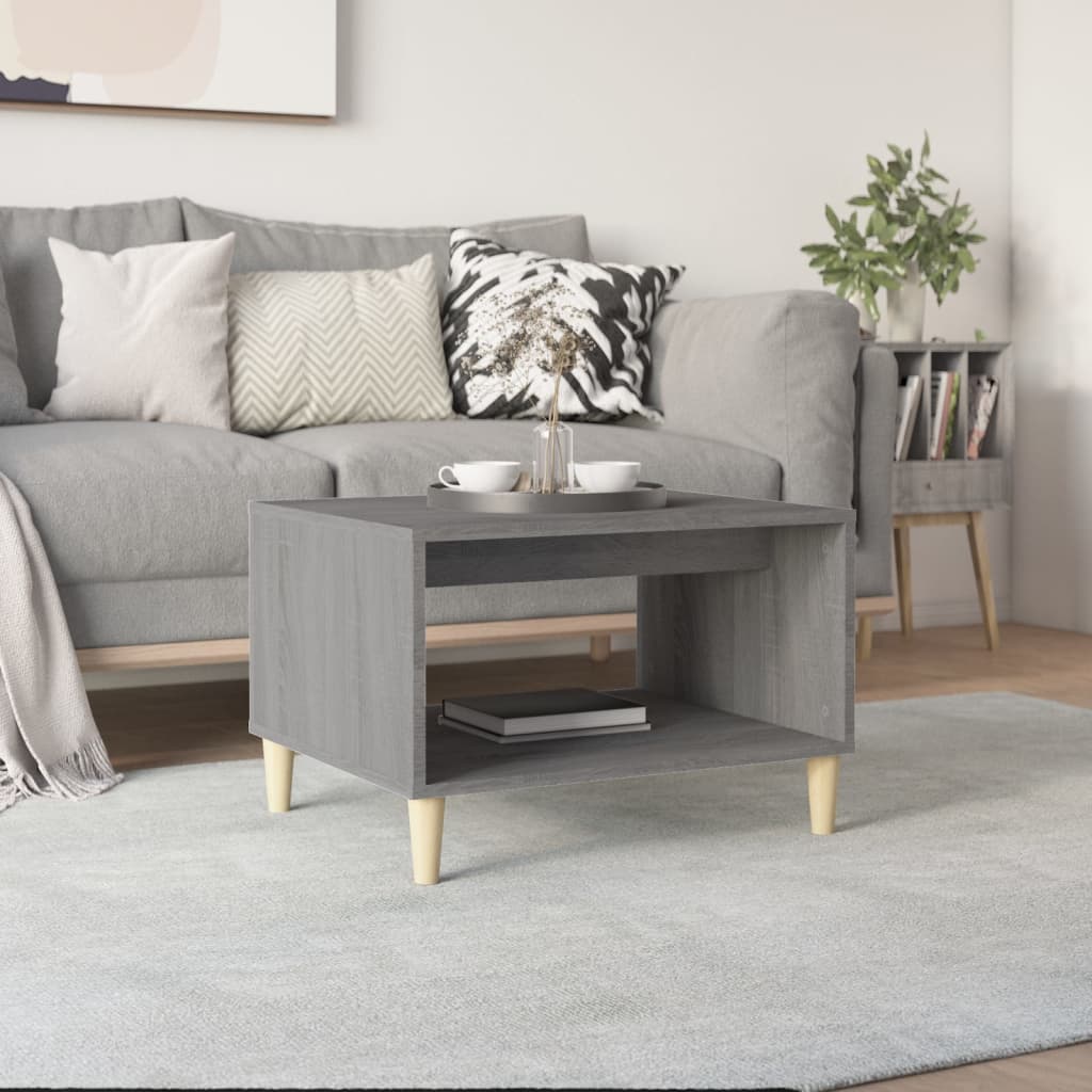 vidaXL Salontafel 60x50x40 cm bewerkt hout zwart