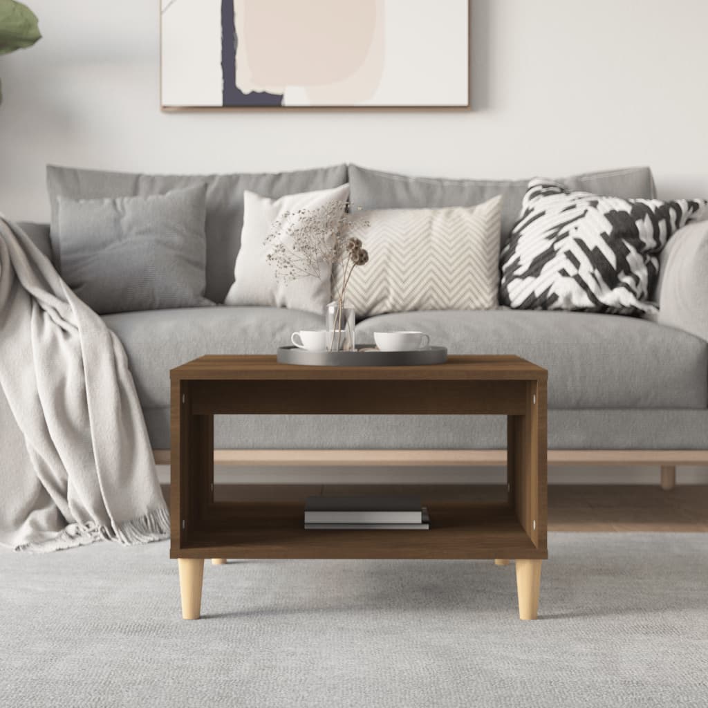 vidaXL Salontafel 60x50x40 cm bewerkt hout zwart