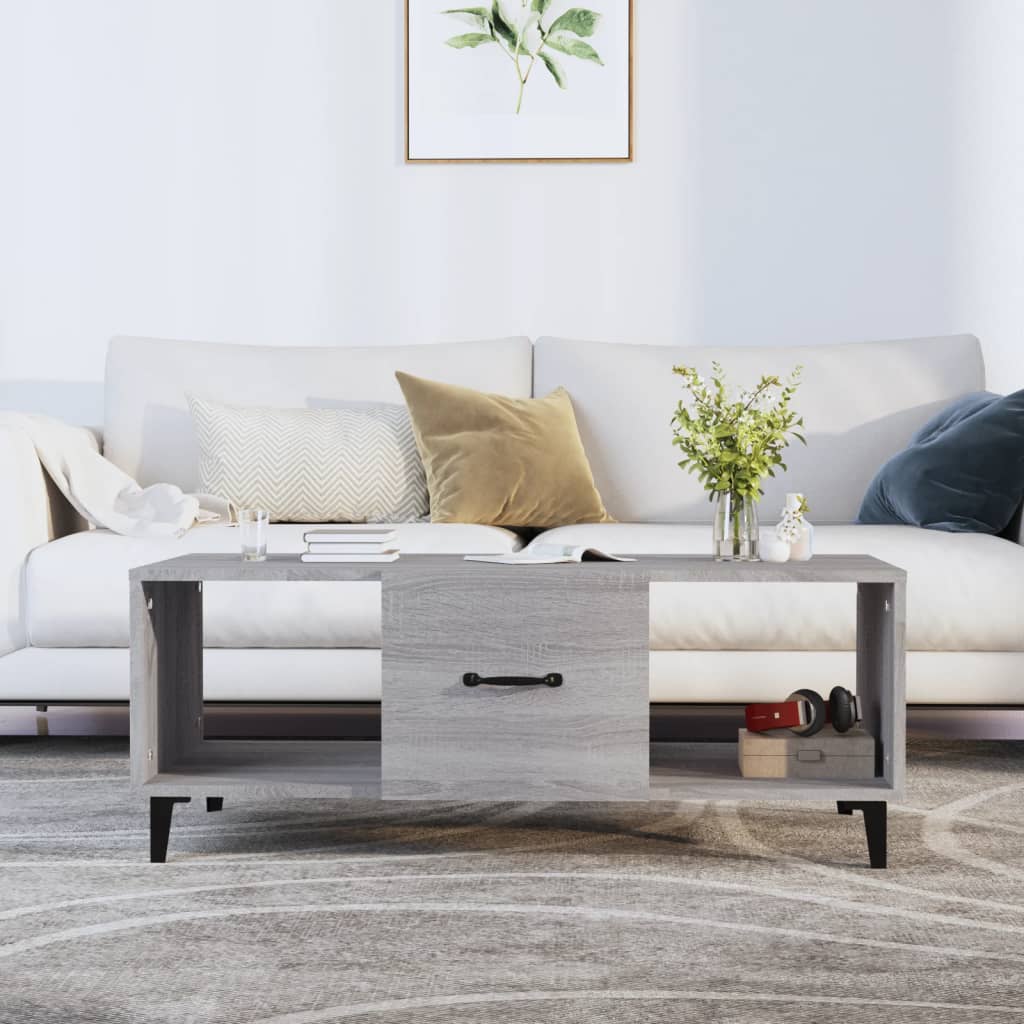 vidaXL Salontafel 102x50x40 cm bewerkt hout wit