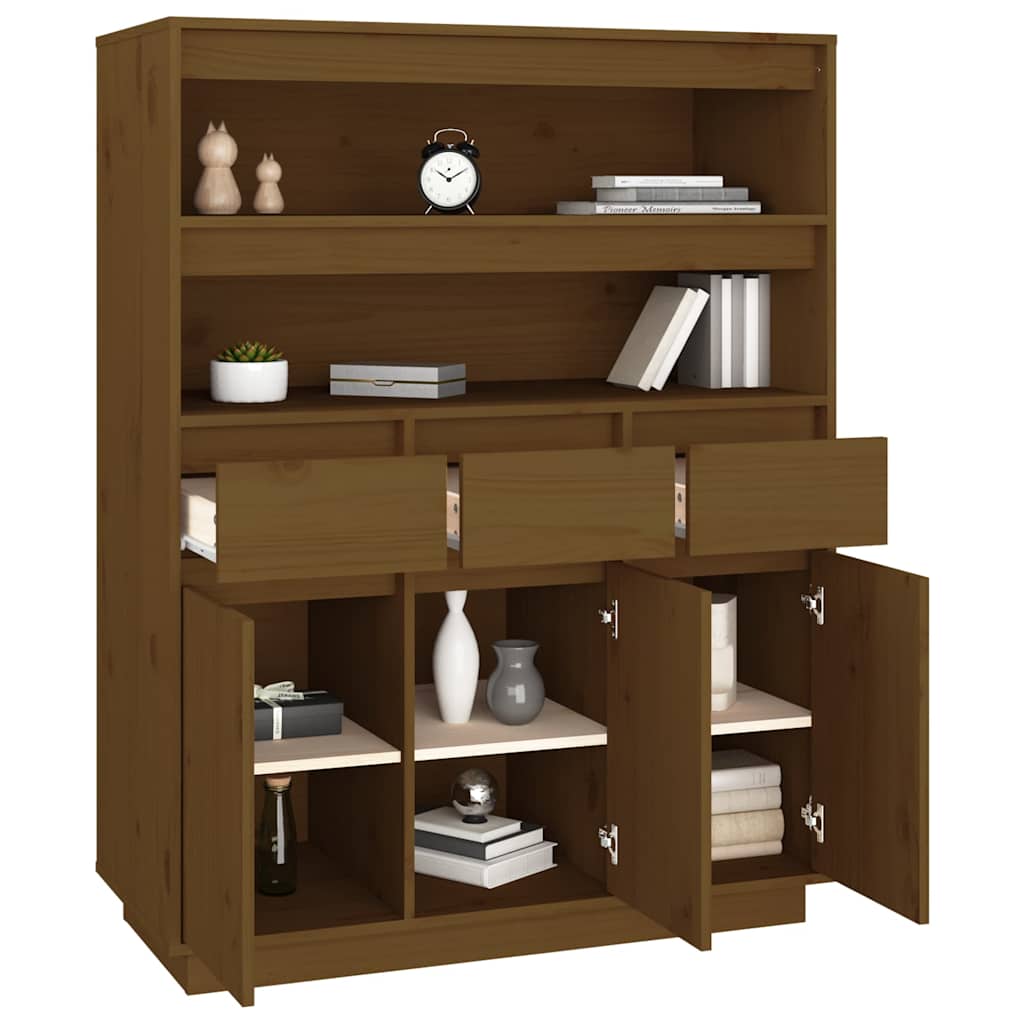 vidaXL Highboard 89x40x116.5 cm solid pine wood