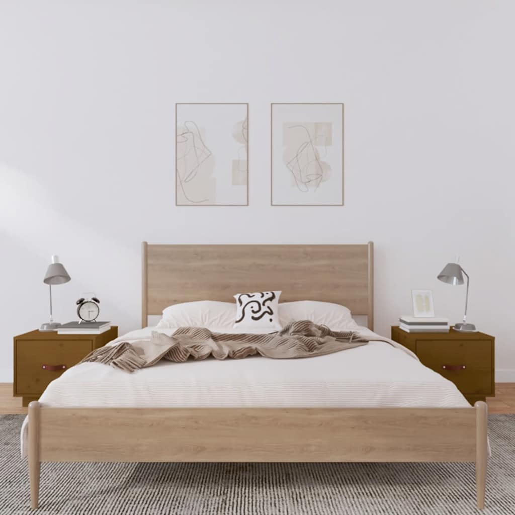 vidaXL Nachtkastje 40x34x35 cm massief grenenhout