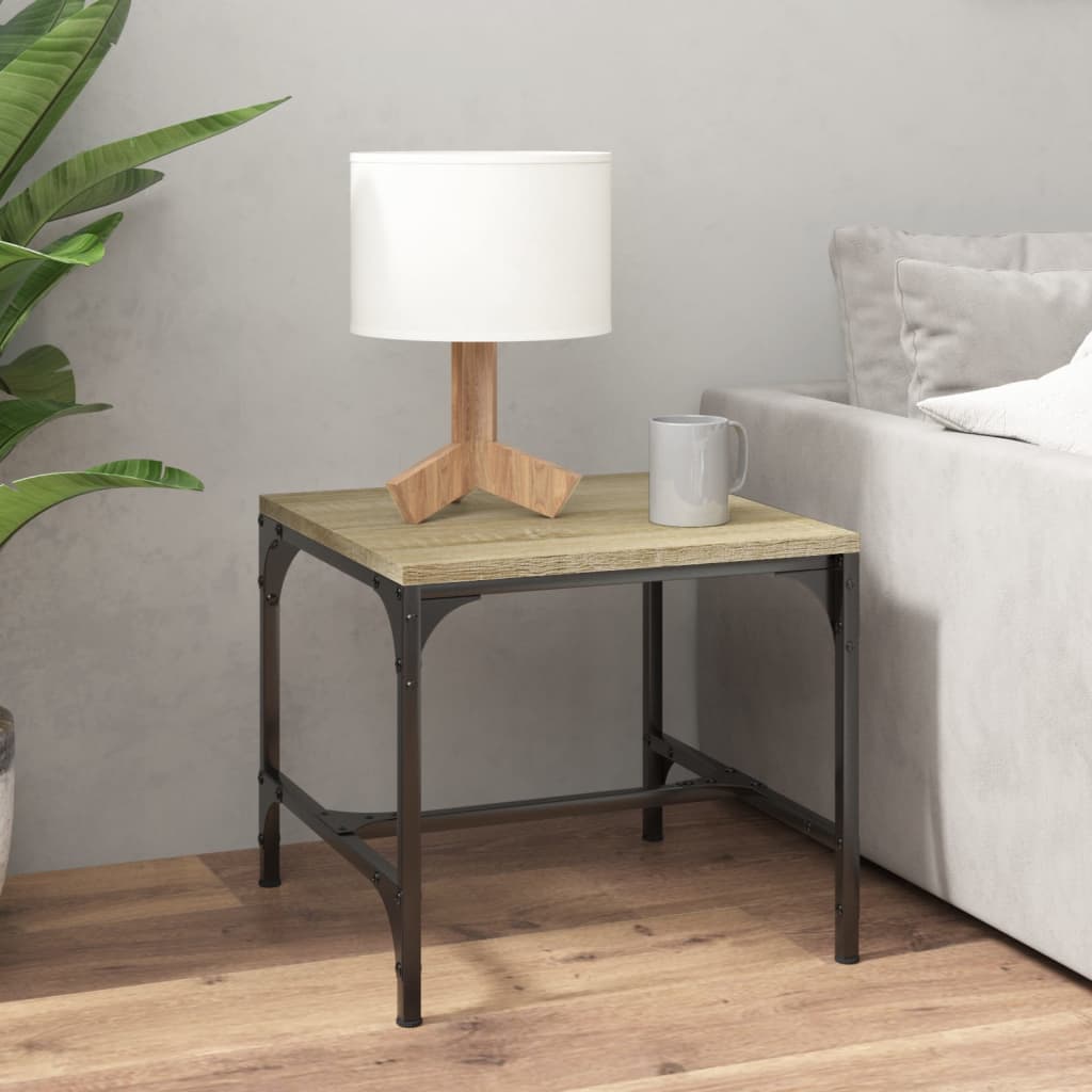 vidaXL Salontafel 100x50x40 cm bewerkt hout zwart eikenkleurig