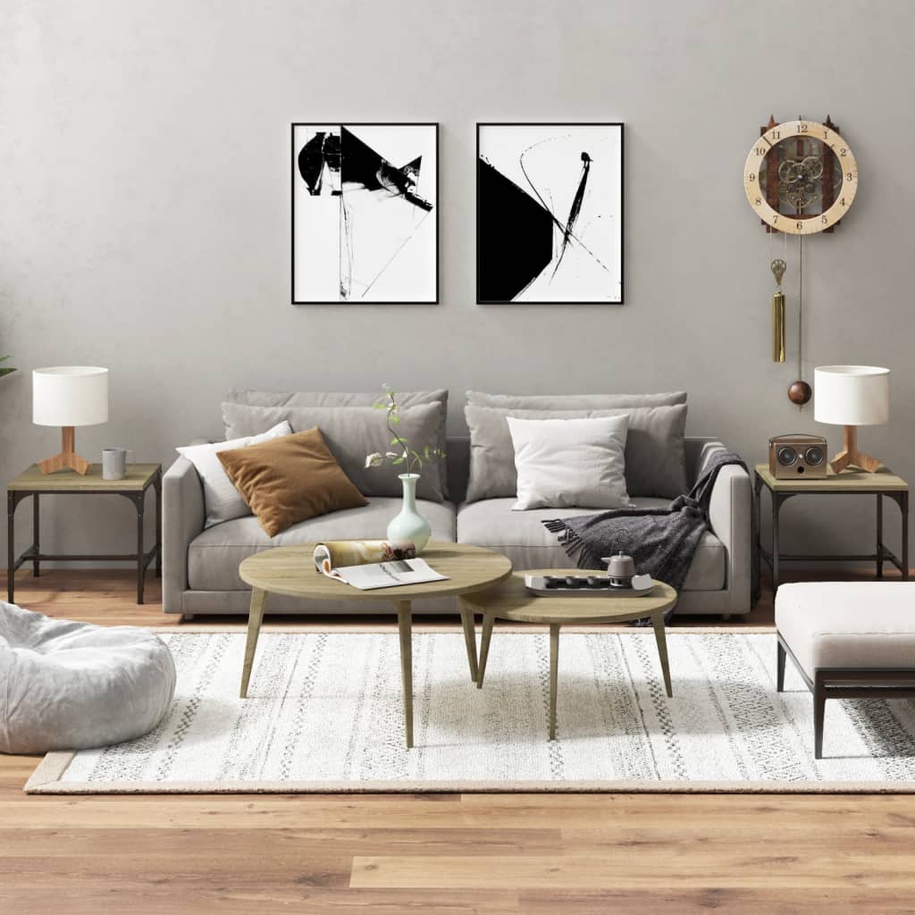 vidaXL Salontafel 100x50x40 cm bewerkt hout zwart eikenkleurig