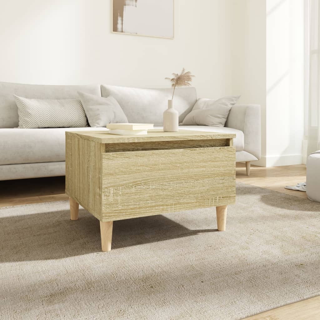 vidaXL Bijzettafel 50x46x35 cm bewerkt hout wit
