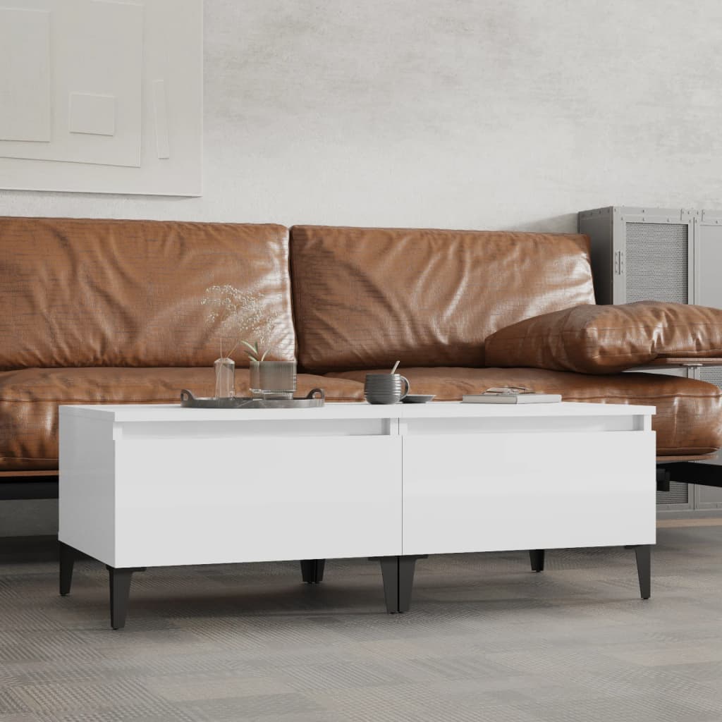vidaXL Bijzettafel 50x46x35 cm bewerkt hout wit