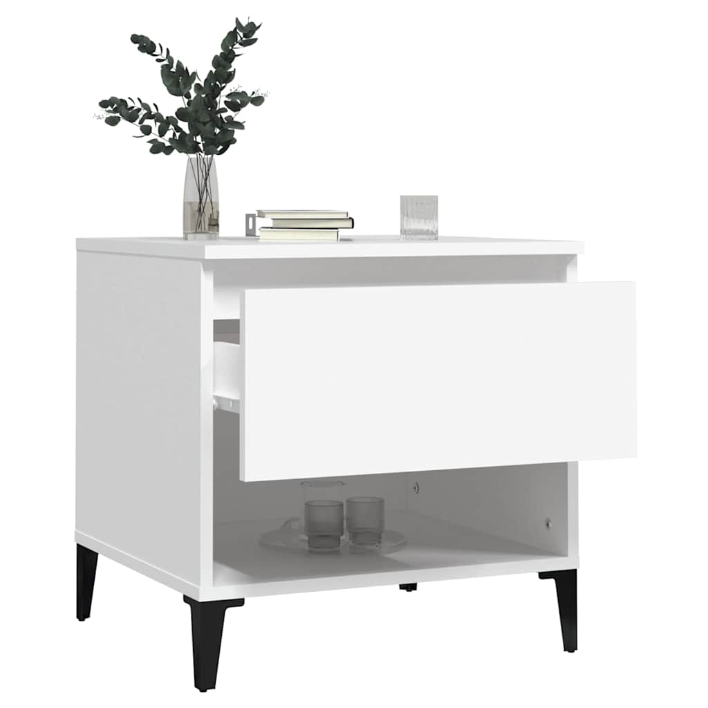 vidaXL Bijzettafel 50x46x50 cm bewerkt hout wit
