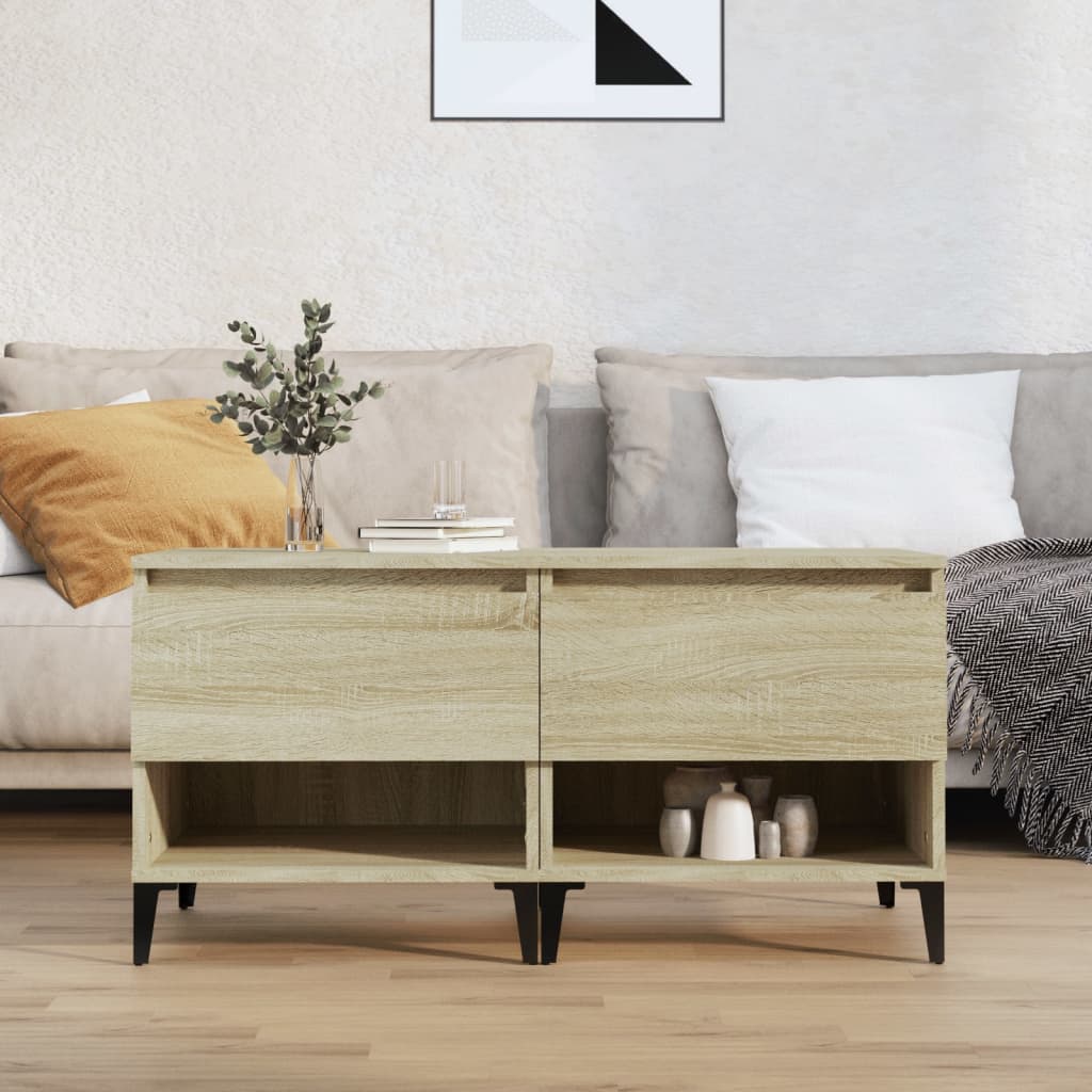 vidaXL Bijzettafel 50x46x50 cm bewerkt hout wit