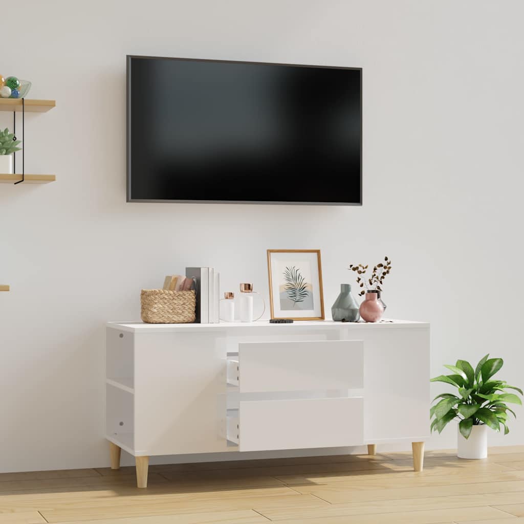vidaXL Tv-meubel 102x44,5x50 cm bewerkt hout wit