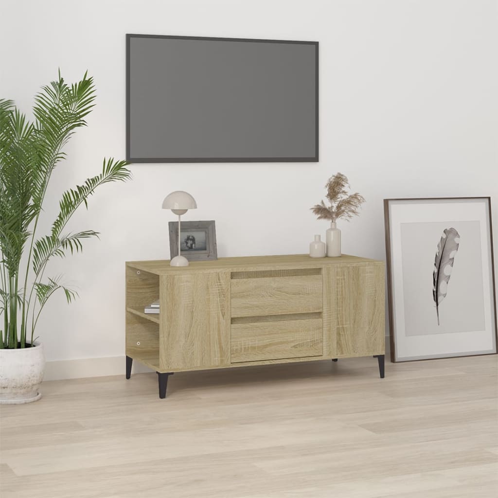 vidaXL Tv-meubel 102x44,5x50 cm bewerkt hout wit