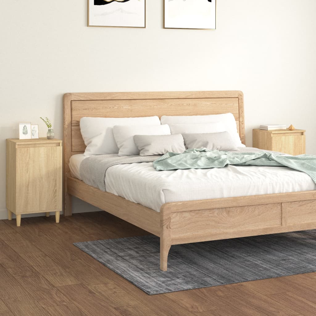 vidaXL Nachtkastje 40x35x70 cm bewerkt hout wit