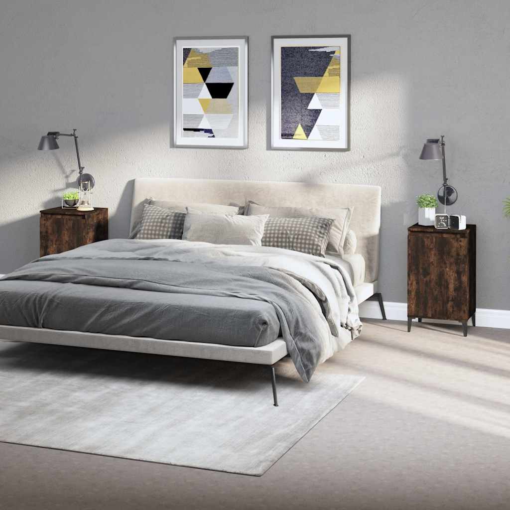vidaXL Nachtkastje 40x35x70 cm bewerkt hout wit