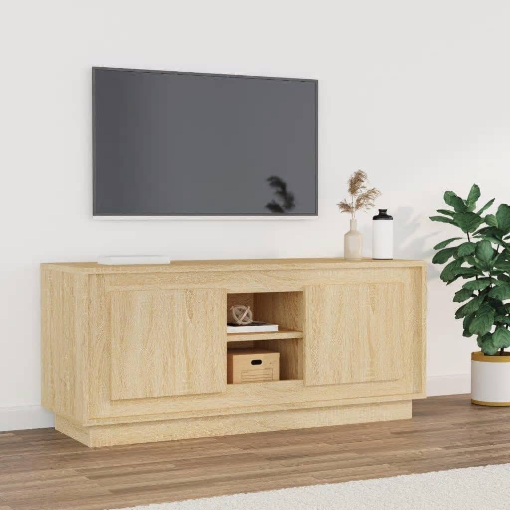 vidaXL Tv-meubel 102x35x45 cm bewerkt hout wit
